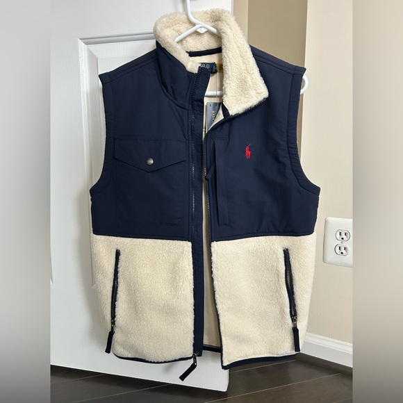 Polo Ralph Lauren Men's Navy and Cream Vest - Picture 1 of 5